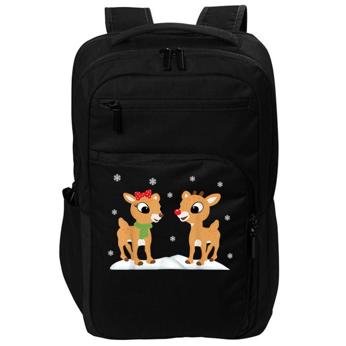 Cute Christmas Reindeers Impact Tech Backpack