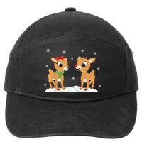 Cute Christmas Reindeers 7-Panel Snapback Hat