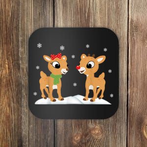 Cute Christmas Reindeers Coaster