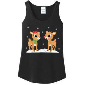 Cute Christmas Reindeers Ladies Essential Tank