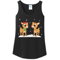 Cute Christmas Reindeers Ladies Essential Tank