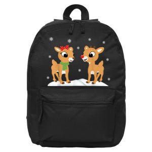 Cute Christmas Reindeers 16 in Basic Backpack