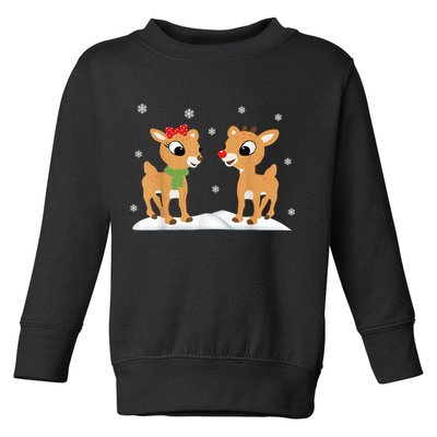 Cute Christmas Reindeers Toddler Sweatshirt