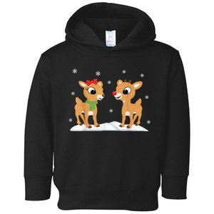 Cute Christmas Reindeers Toddler Hoodie