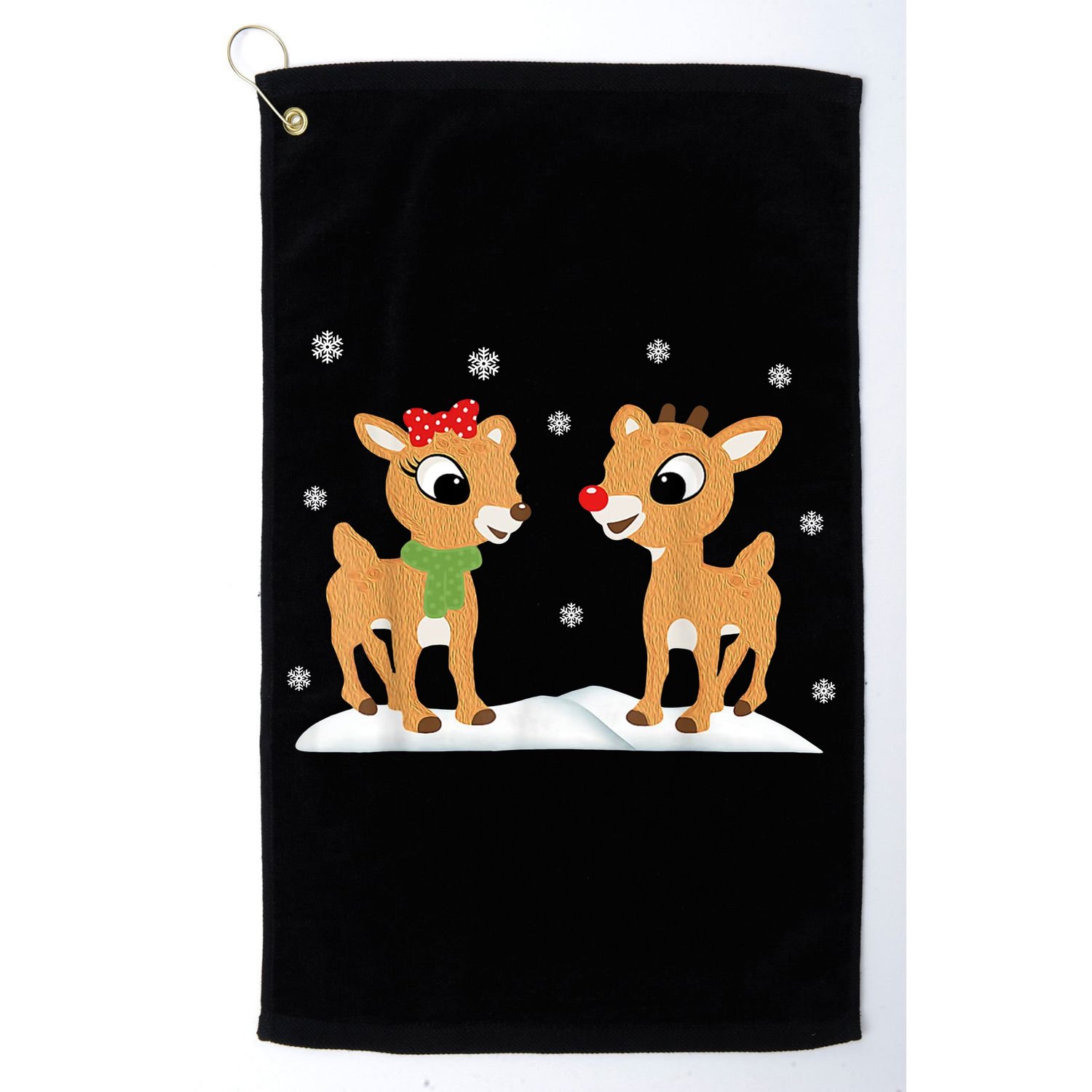 Cute Christmas Reindeers Golf Towel