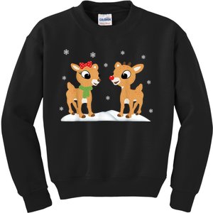 Cute Christmas Reindeers Kids Sweatshirt