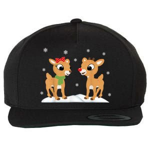 Cute Christmas Reindeers Wool Snapback Cap