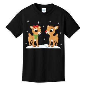 Cute Christmas Reindeers Kids T-Shirt