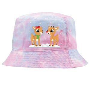 Cute Christmas Reindeers Tie-Dyed Bucket Hat