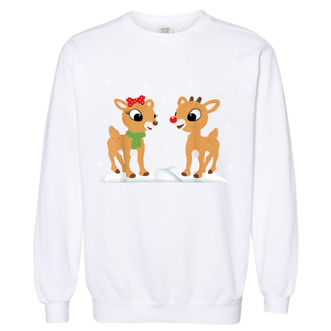 Cute Christmas Reindeers Garment-Dyed Sweatshirt