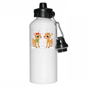 Cute Christmas Reindeers Aluminum Water Bottle