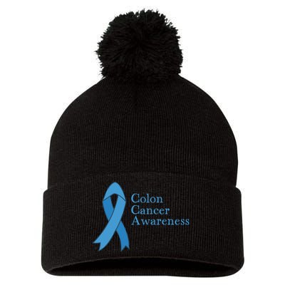 Colon Cancer Ribbon Pom Pom 12in Knit Beanie