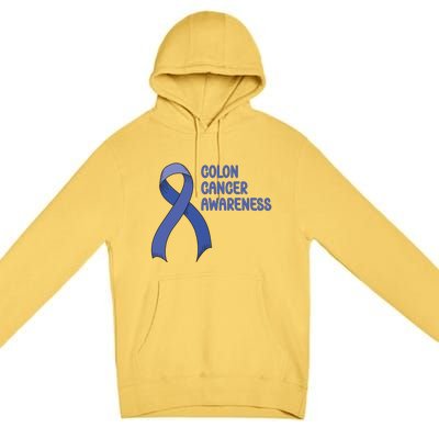 Colon Cancer Ribbon Premium Pullover Hoodie