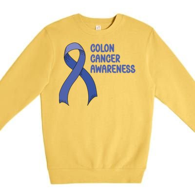 Colon Cancer Ribbon Premium Crewneck Sweatshirt