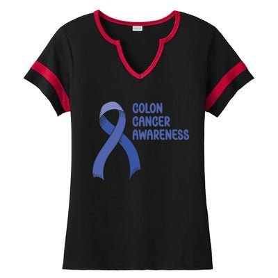 Colon Cancer Ribbon Ladies Halftime Notch Neck Tee