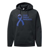 Colon Cancer Ribbon Performance Fleece Hoodie