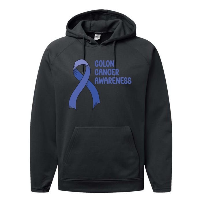 Colon Cancer Ribbon Performance Fleece Hoodie