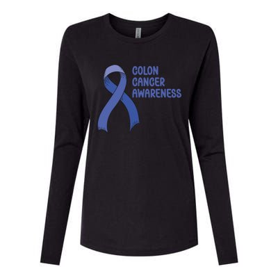 Colon Cancer Ribbon Womens Cotton Relaxed Long Sleeve T-Shirt