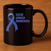 Colon Cancer Ribbon 11oz C Handle Ceramic Mug