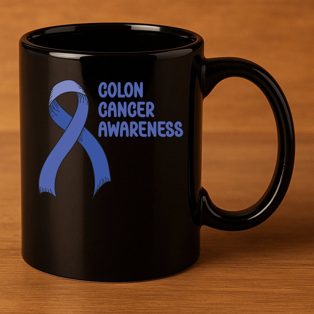 Colon Cancer Ribbon 11oz C Handle Ceramic Mug