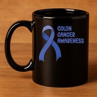 Colon Cancer Ribbon 11oz C Handle Ceramic Mug
