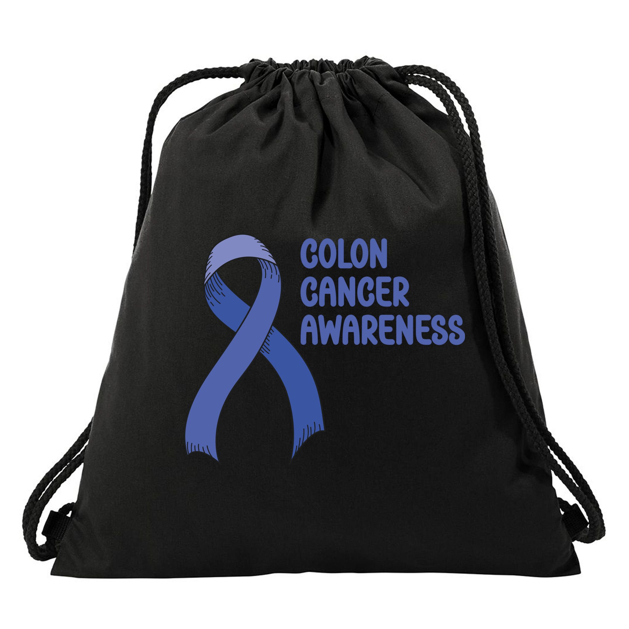Colon Cancer Ribbon Drawstring Bag
