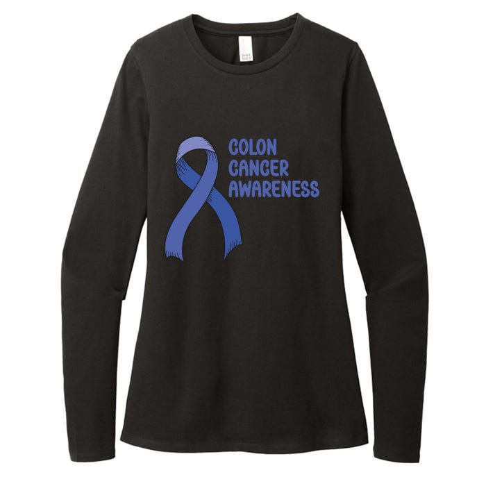 Colon Cancer Ribbon Womens CVC Long Sleeve Shirt