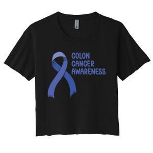 Colon Cancer Ribbon Women's Crop Top Tee