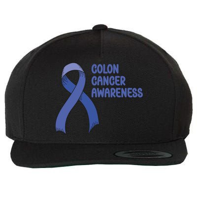 Colon Cancer Ribbon Wool Snapback Cap