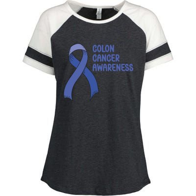 Colon Cancer Ribbon Enza Ladies Jersey Colorblock Tee