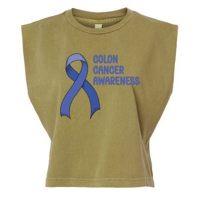 Colon Cancer Ribbon Garment-Dyed Women's Muscle Tee