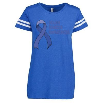 Colon Cancer Ribbon Enza Ladies Jersey Football T-Shirt