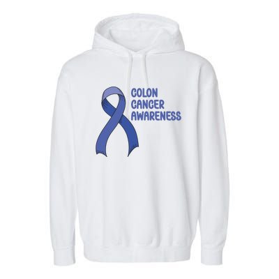 Colon Cancer Ribbon Garment-Dyed Fleece Hoodie