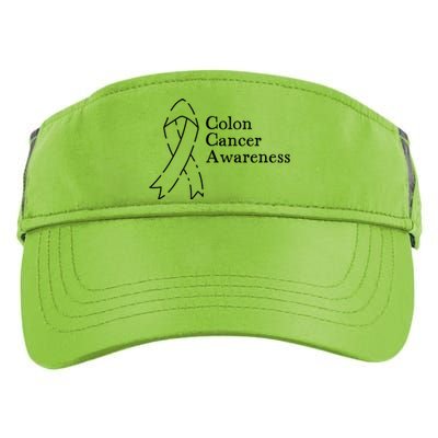 Colon Cancer Ribbon Black Version Adult Drive Performance Visor