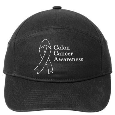 Colon Cancer Ribbon Black Version 7-Panel Snapback Hat