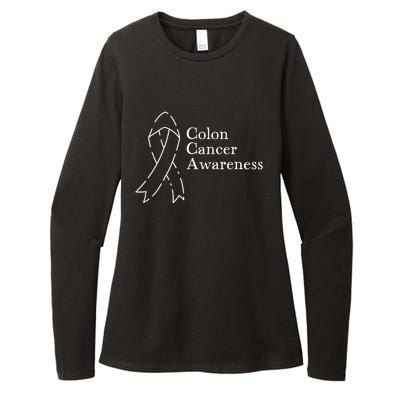 Colon Cancer Ribbon Black Version Womens CVC Long Sleeve Shirt