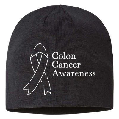 Colon Cancer Ribbon Black Version Sustainable Beanie