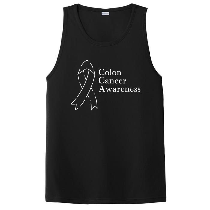 Colon Cancer Ribbon Black Version PosiCharge Competitor Tank