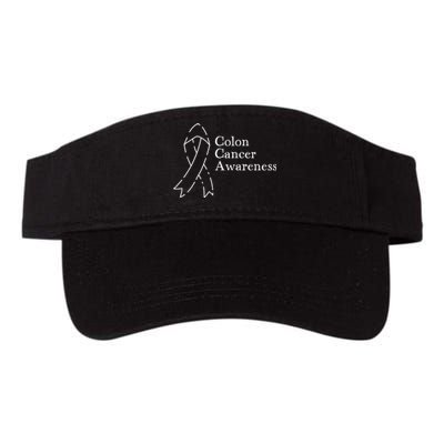 Colon Cancer Ribbon Black Version Valucap Bio-Washed Visor