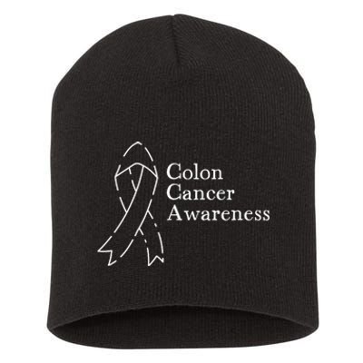 Colon Cancer Ribbon Black Version Short Acrylic Beanie