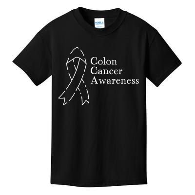 Colon Cancer Ribbon Black Version Kids T-Shirt