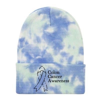 Colon Cancer Ribbon Black Version Tie Dye 12in Knit Beanie