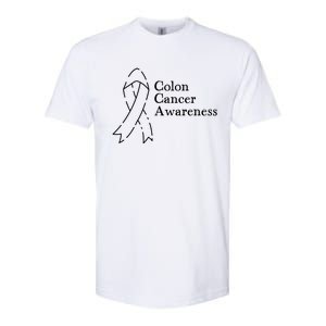 Colon Cancer Ribbon Black Version Softstyle CVC T-Shirt