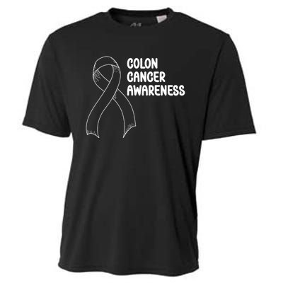 Colon Cancer Ribbon Black Version Cooling Performance Crew T-Shirt