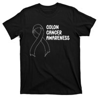 Colon Cancer Ribbon Black Version T-Shirt