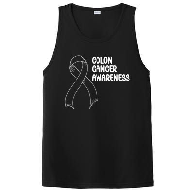 Colon Cancer Ribbon Black Version PosiCharge Competitor Tank