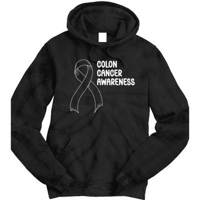 Colon Cancer Ribbon Black Version Tie Dye Hoodie