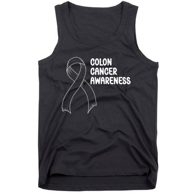 Colon Cancer Ribbon Black Version Tank Top