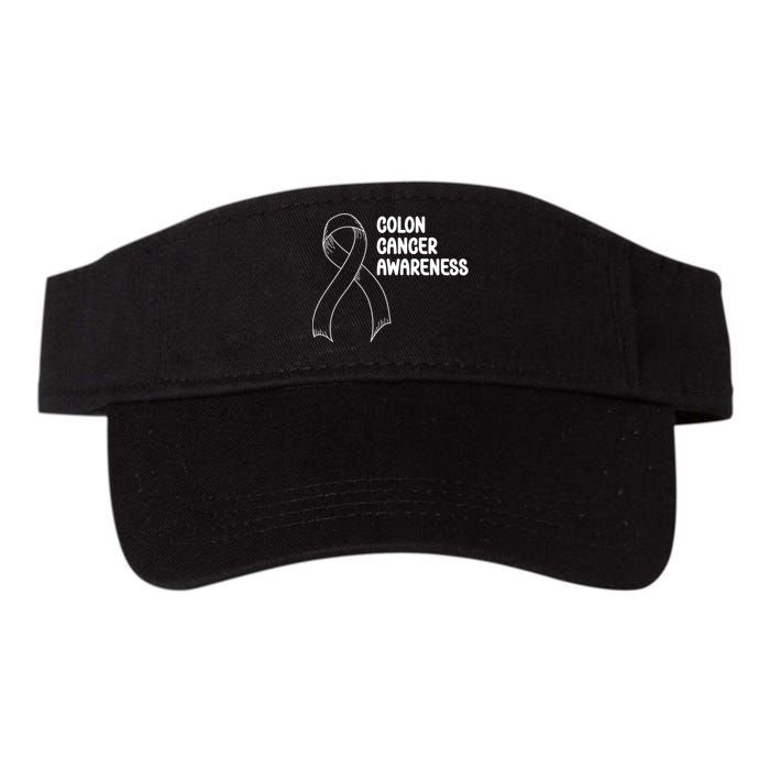 Colon Cancer Ribbon Black Version Valucap Bio-Washed Visor