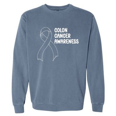 Colon Cancer Ribbon Black Version Garment-Dyed Sweatshirt